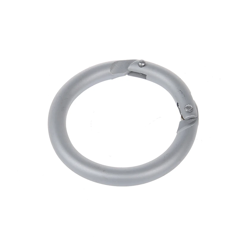 10 Silver Round Carabiner Camp Spring Snap Clip Hook Keychain Keyring Climbing