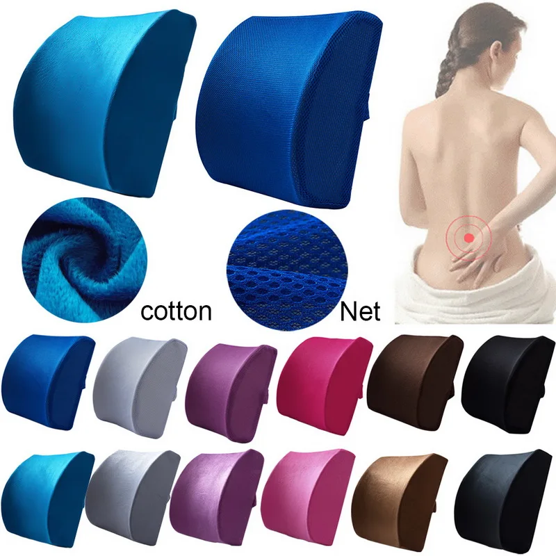 

Soft Memory Foam Lumbar Support Back Massager Waist Cushion Pillow For Chairs in the Car Seat Pillows Home Office Relieve Pain