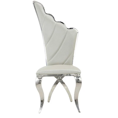 

ChinaFurniture Manufacturing Factory Modern Light Luxury fabric Stainless Steel Foot Bar Chair