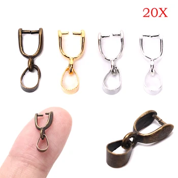 

20pcs/lot Connectors Copper Charm Bail Beads Supplies Buckle Pendants Clasps Hook Clips Bails For Jewelry Making DiY