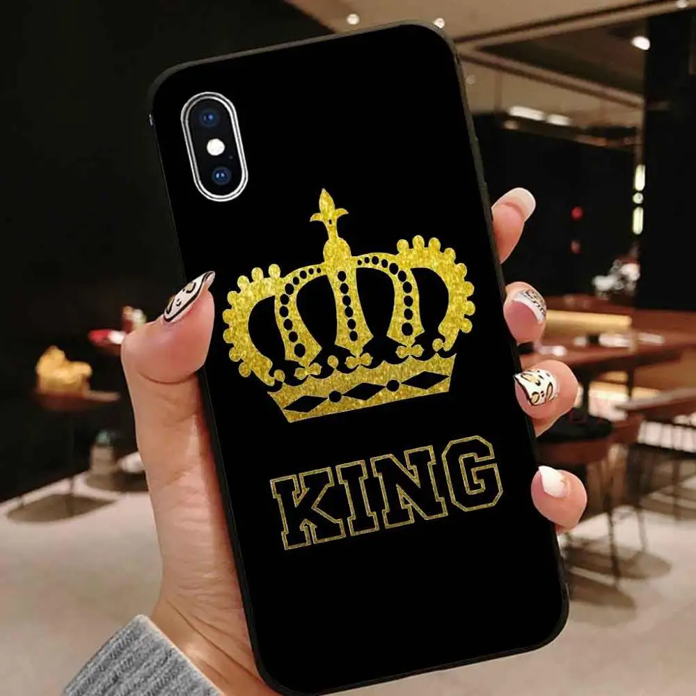 Мягкий силиконовый чехол для apple iphone se 5s 5 6 6s 7 plus 8 x xr xs max 8plus king queen матовый из