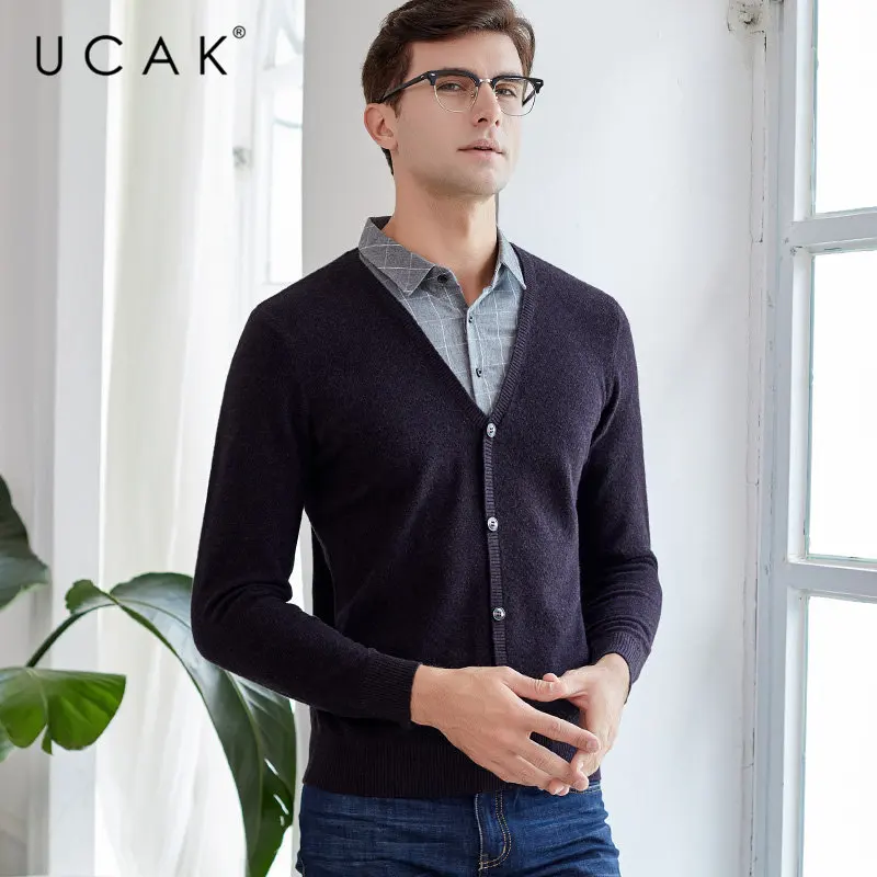 UCAK Brand Merino Woolen Sweater Men Autumn Winter Thick Warm Cashmere Twinset Men Streetwear Fashion Casual Pullover Men U3051 UCAK Brand Merino Woolen Sweater Men Autumn Winter Thick Warm Cashmere Twinset Men Streetwear Fashion Casual Pullover Men U3051