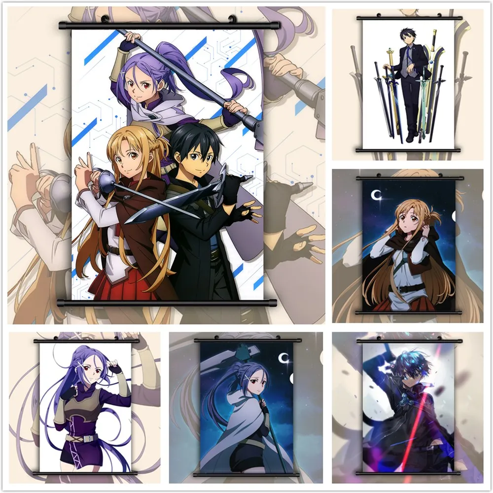 Sword Art Online HD Print Anime Wall Poster Scroll Home Decor 