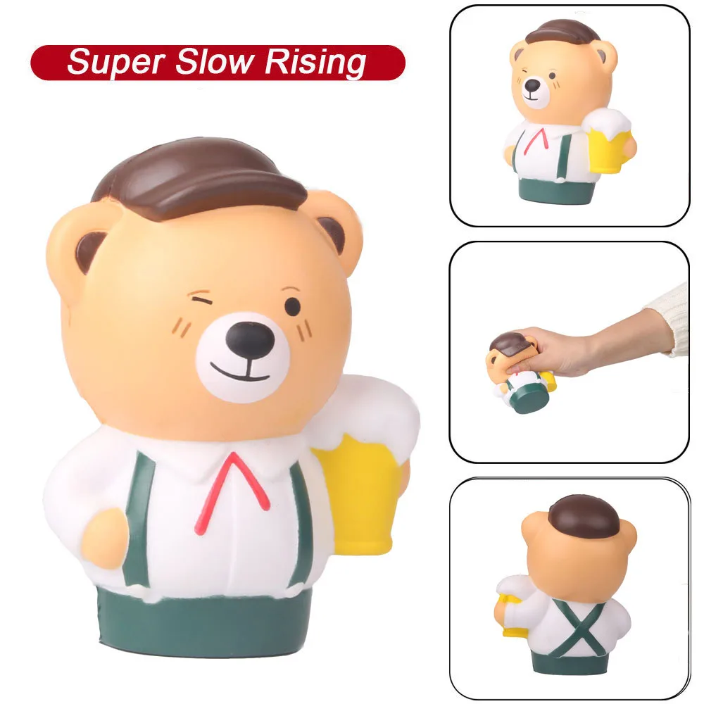 Squishies милый пивной медведь медленно поднимающиеся фрукты Ароматические Игрушки Для Снятия Стресса Squeeze Toys CollectionZ04
