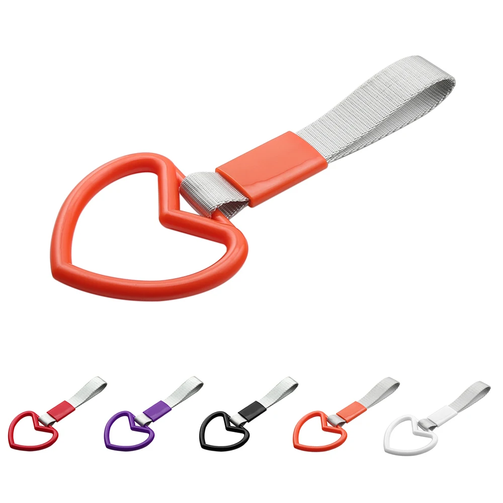 

PVC Heart-Shaped Hang Heart Circle Interior Handle Strap Charm Drift Hook for Subway Train Bus Car Interior Heart-Shaped
