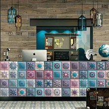 Home Decor Vinyl Wallpapers Furniture Diy Wall Sticker Color Pvc Self-Adhesive Mandala Tile Cabinet Waterproof Kitchen Bathroom