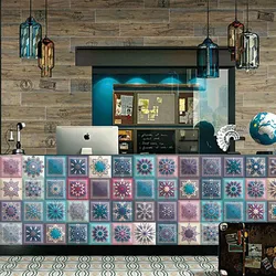Home Decor Vinyl Wallpapers Furniture Diy Wall Sticker Color Pvc Self-Adhesive Mandala Tile Cabinet Waterproof Kitchen Bathroom