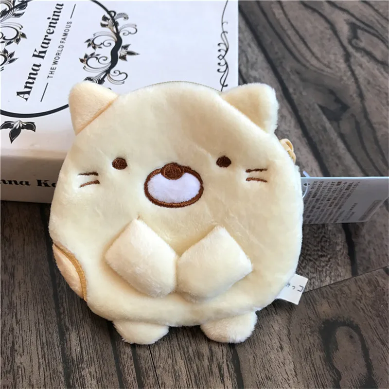 Sumikko Gurashi милый плюшевый Кошелек Мультяшные набивные куклы, игрушки для детей Детский подарок Хранение Кошелек для монет плюшевый Кошелек подвеска - Цвет: cat