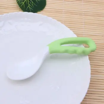 

2Pcs Baby Infant Spoon Solid Feeding Safe Pacifier Bending Spoon Curved Flatware GXMB