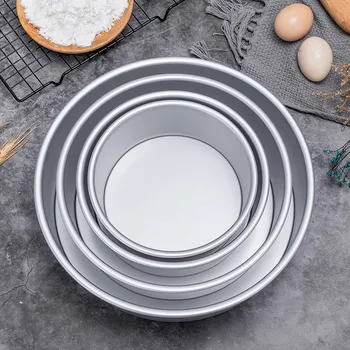 

Cake Mold Bottom Baking Oven Utensils Kitchenware 4 6 8 10 12 Inches Silver Black Round Heart-shaped Non-stick Dessert Mold