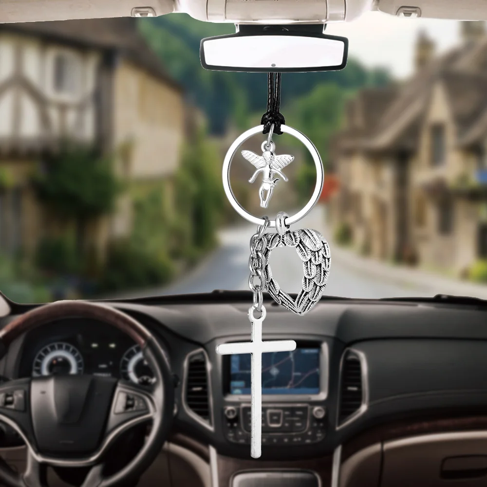 Bemost Car pendant Angel Cross Hanging Ornaments Automobiles Rearview