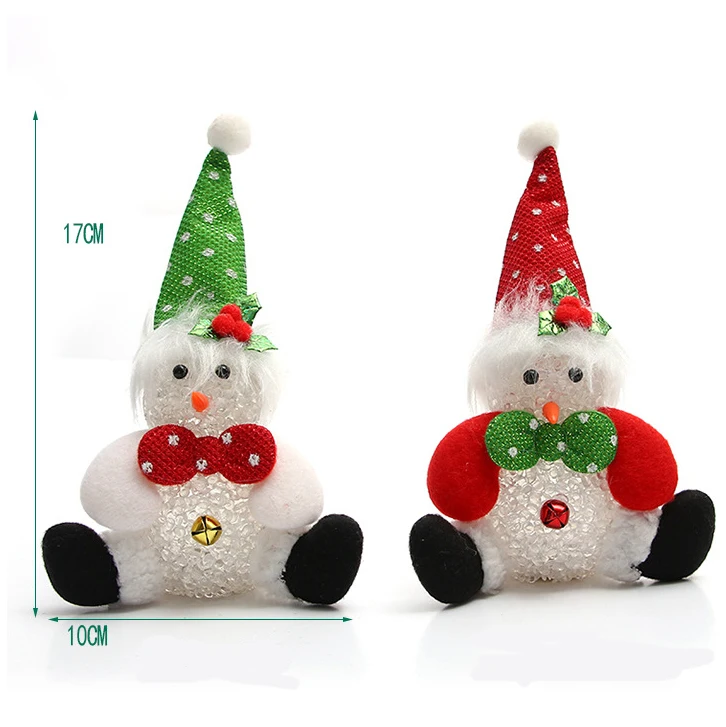 Cute Christmas Tree Ornament Decoration Doll Light Toy Christmas Hat Snowman LED Night Light Doll Toy For Home Party