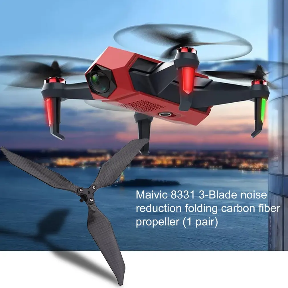 Для DJI Mavic Pro 8331 Камера аксессуары с 3-мя лезвиями Шум снижение складной углеродное волокно весло Профессиональный Материал прочный