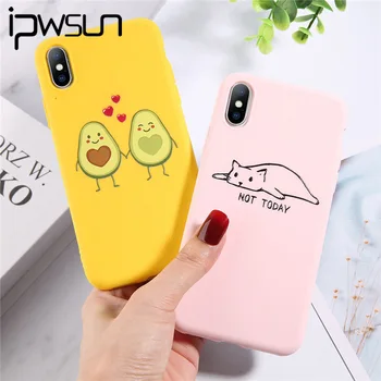 

iPWSOO Phone Case For iPhone 11 Pro Max Funny Avocado Pattern Back Cover For iPhone X XS Max XR 6 6s 7 8 Plus Soft Silicone Case