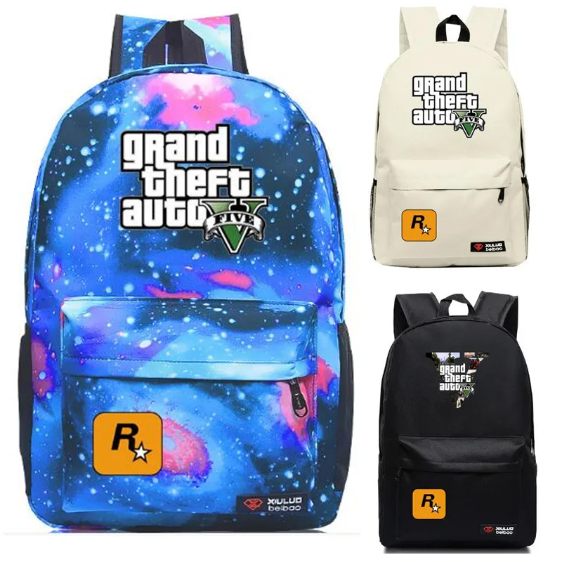 

Anime Grand theft Auto GTA5 Backpack School Bag student Book bag Notebook Daily backpack Glow in the Dark Mochila