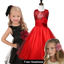 1-11 лет; Лидер продаж; платье с цветочным узором и блестками для маленьких девочек; праздничное платье принцессы высокого качества; детская одежда; 9 цветов;