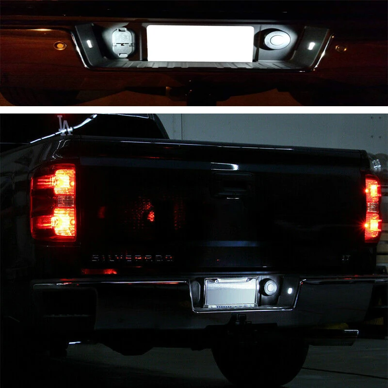 Белая светодиодная лампа пластина номерной знак огни для GMC Canyon Sierra 2500HD 3500HD 1500 Chevrolet Silverado авто