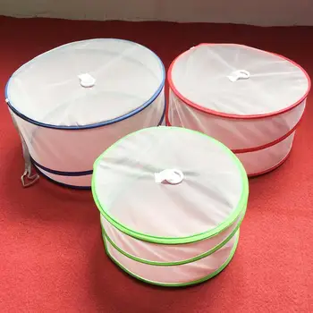 

3Pcs Folding Round Reusable Collapsible Mesh Net Kitchen Picnic Food Cover Tent Mesh Net Foldable Dustproof Kitchen Foods Cover