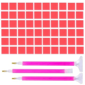 

NEW-100Pcs 5D Diamond Painting Glue Clay Embroidery Cross-Stitch Painting Set Tool with 3 Kinds of Pen Drilling Embroidery