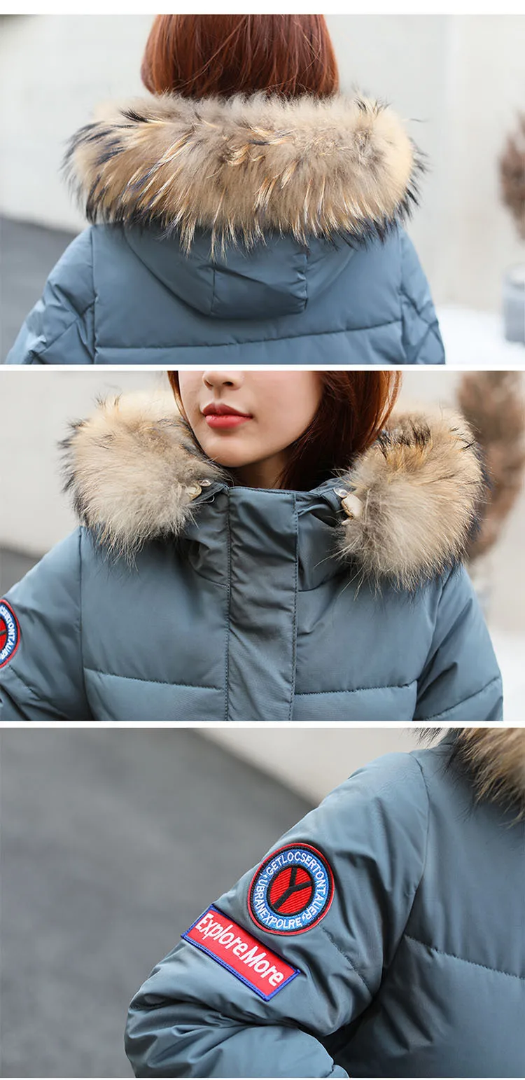 Female Overcoat Coat Parka Women Winter Coats Long Cotton Casual Fur Hooded Jackets Women Thick Warm Winter Parkas MY104
