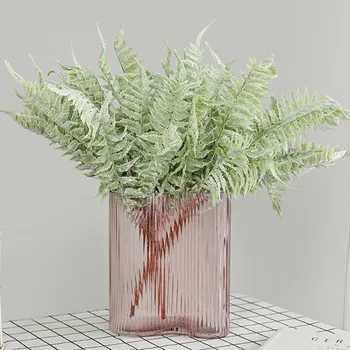 

Flocked Persian leaves bouquet plantas artificiais plastic artificial flowers wedding garden Xmas decor fake plants