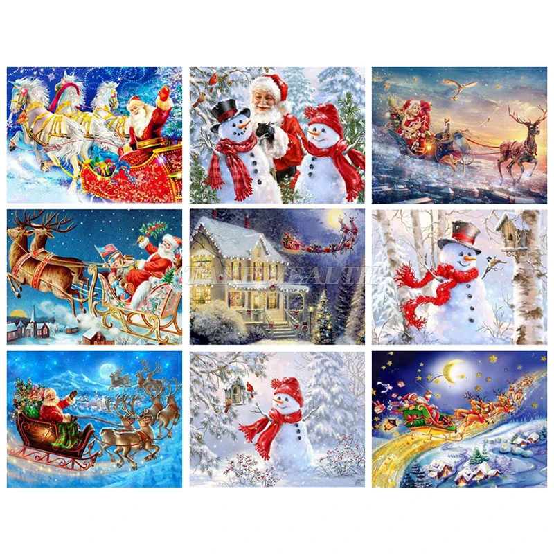 Алмазная вышивка Санта Клаус сделай сам дневные карты полная квадратная картина