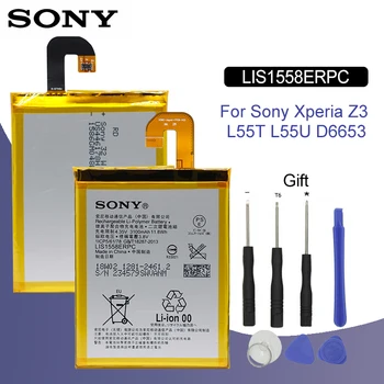 

SONY Original LIS1558ERPC Phone Battery 3100mAh For Sony Xperia Z3 L55T L55U D6653 D6603 D6633 D5803 D5833 D6616 D6708 Batteria