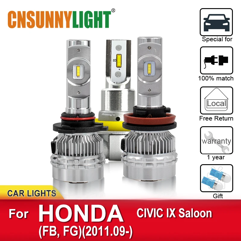 

CNSUNNYLIGHT LED Car Headlamp Bulbs For HONDA CIVIC IX Saloon FB FG From 2011.09 Auto Lamp Headlight Foglamps Car-Styling Light