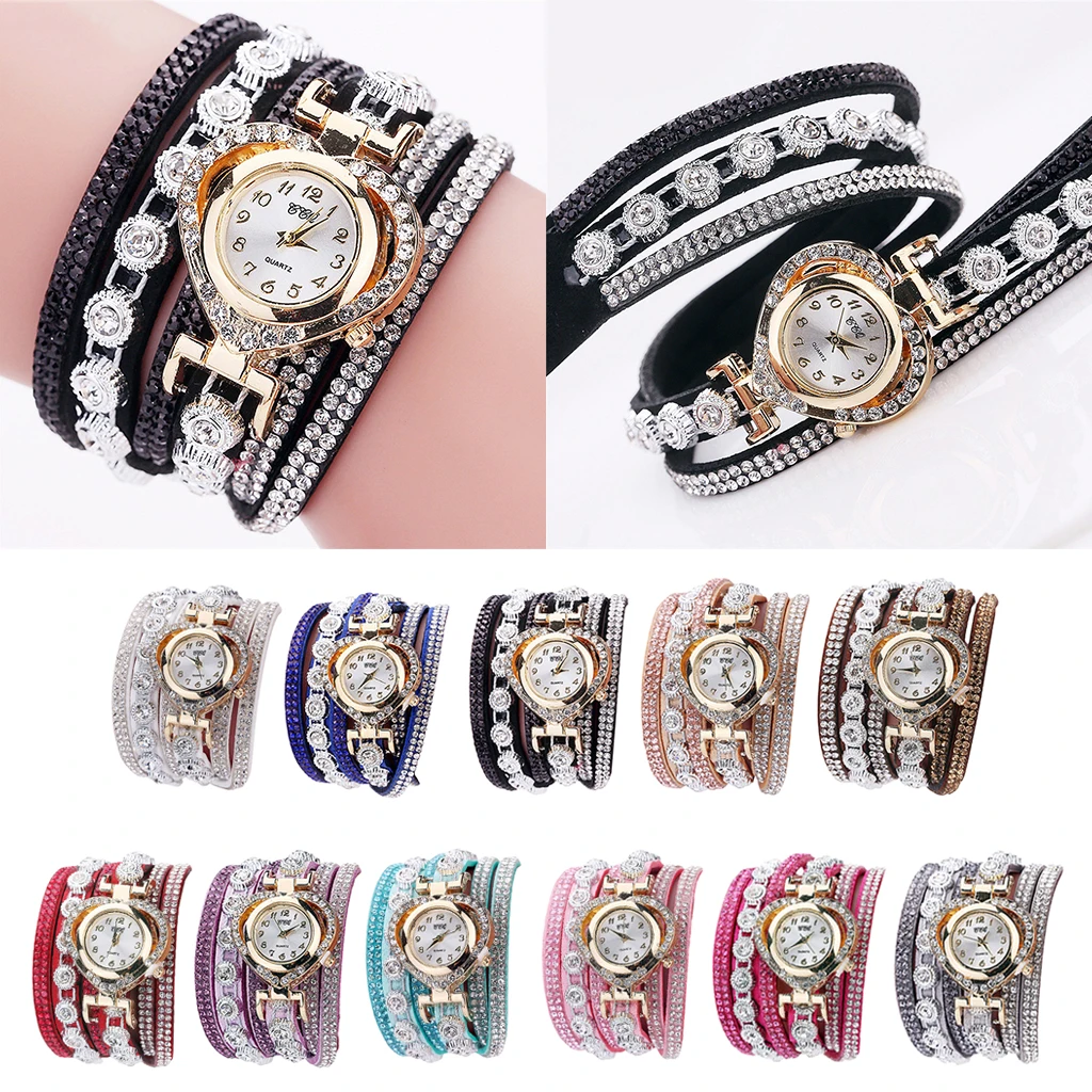 Women Luxury Rhinestone Bracelet Wristwatch Ladies Multilayer Analog Watch Women Luxury Rhinestone Bracelet Wristwatch Ladies Multilayer Analog Watch
