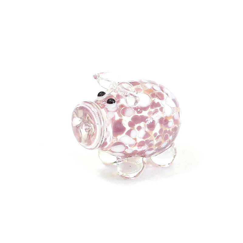 Different Styles Murano Glass Pig Mini Figurines Cute Tiny Animal Craft Ornaments Home Table Fairy Garden Room Kawaii Decoration
