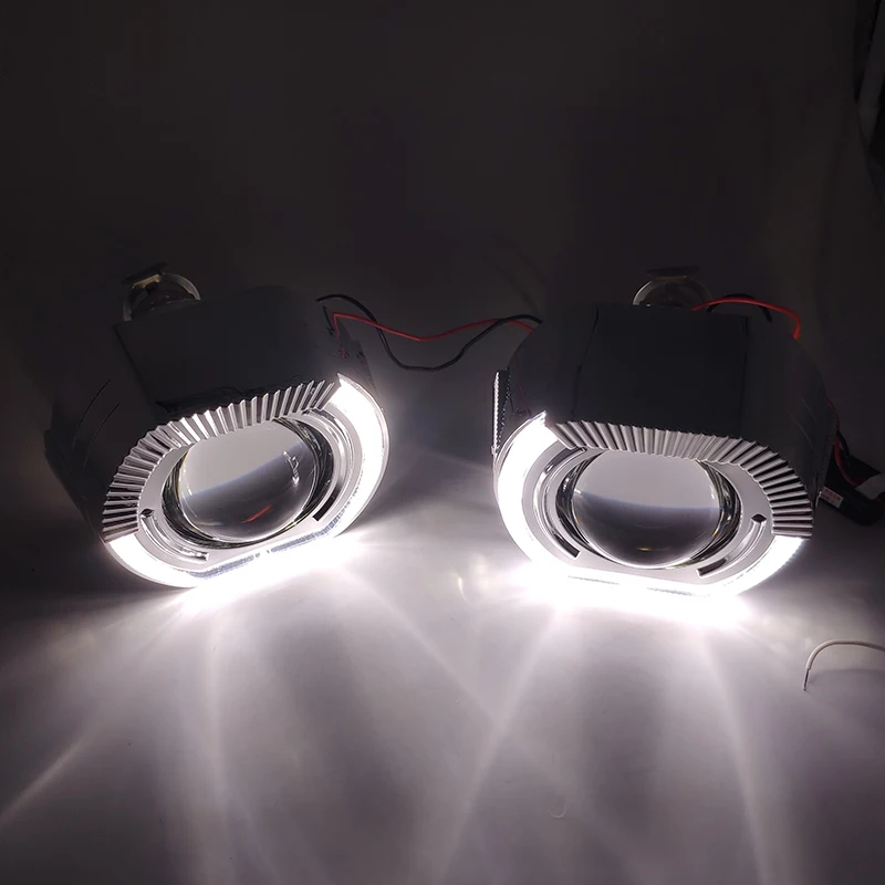 Автомобильный Стайлинг 2,5 дюймов светодиодный фонарь для бега ангельские глазки HID Биксеноновые Проекционные линзы для Фар H4 H7 автомобильный налобный фонарь