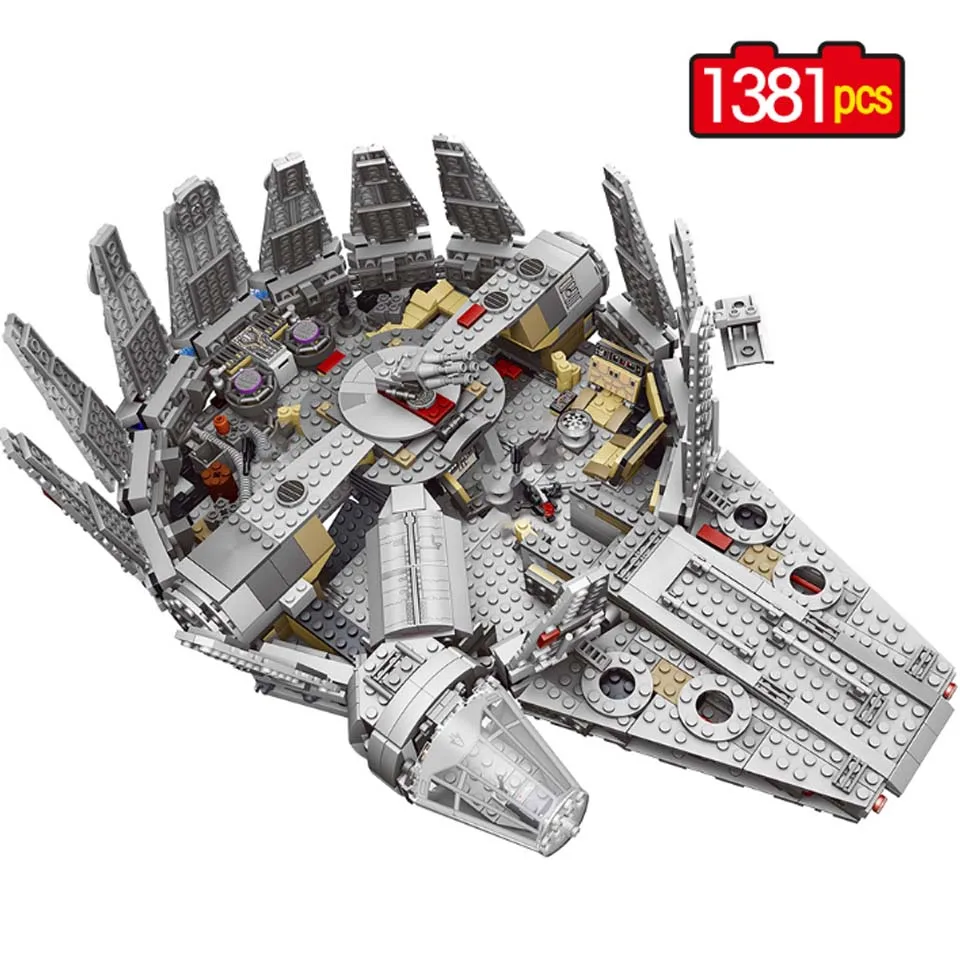 

1381 Pcs Force Awakens Star Set Wars Series Compatible legoinglys 79211 Falcon Model Building Blocks Toys For Children kids gift