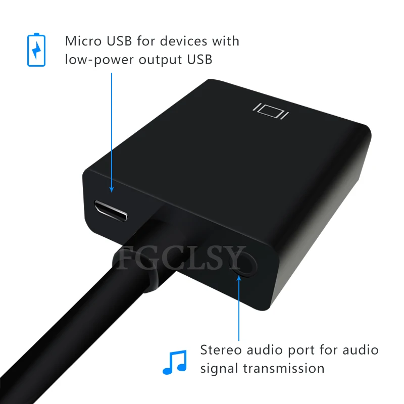 FGCLSY адаптер hdmi-vga конвертер Male To Famale 1080P цифровой аналоговый видео аудио адаптер для ПК ноутбука планшета к ТВ