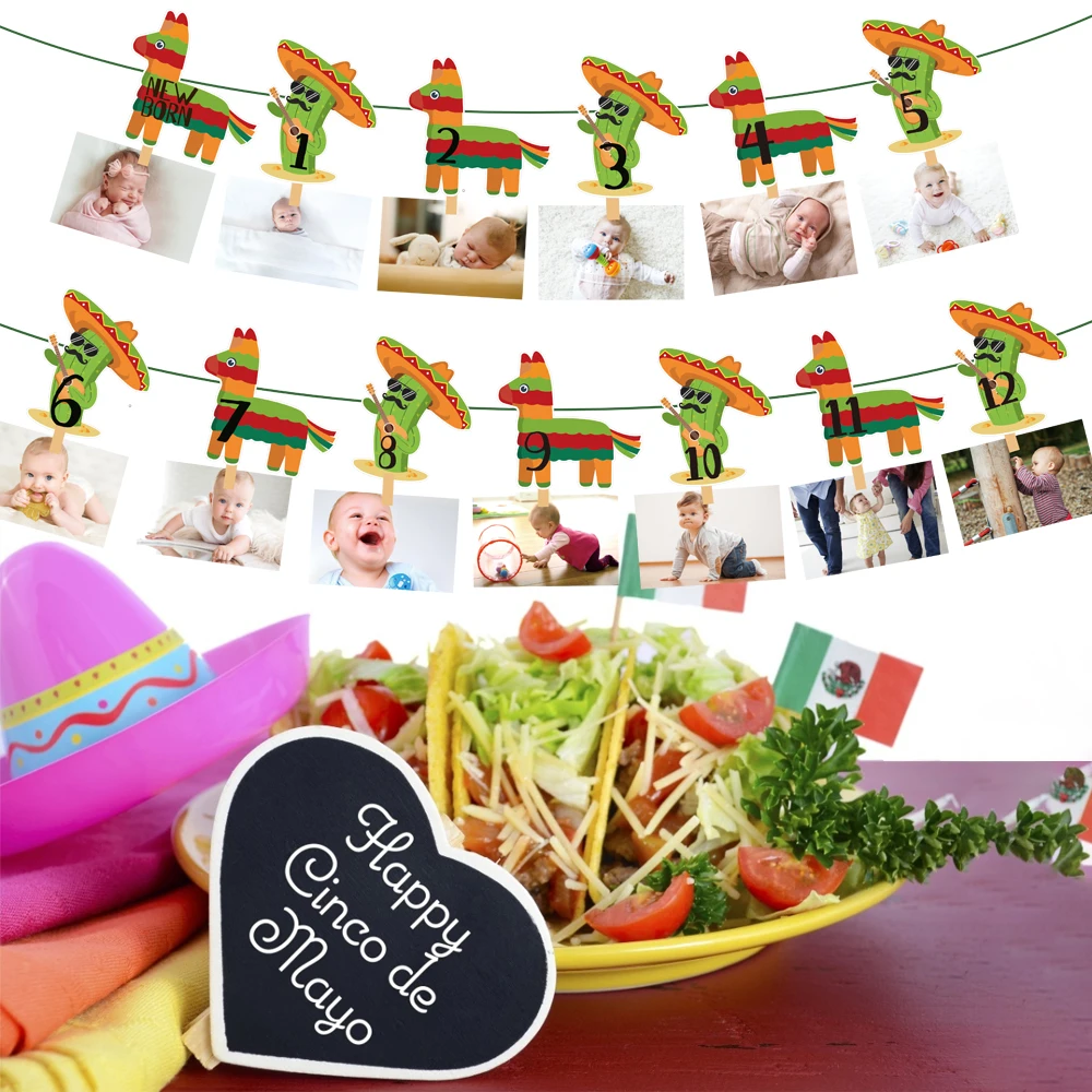 Декорации мексивечерние мультяшный кактус фотография висячий баннер тема пять