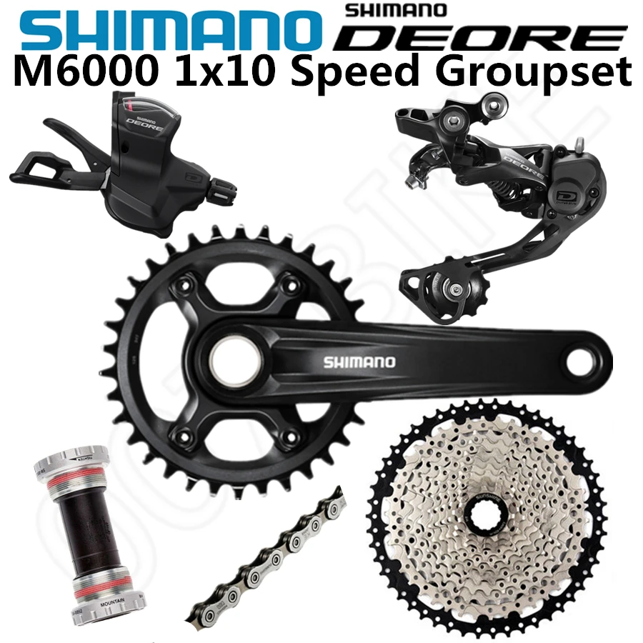 SHIMANO DEORE M6000 Группа Комплект горного велосипеда MTB 1x10-Speed 34T 32T 170 175 мм 42 46 50T M6000 задний переключатель рычаг переключения передач