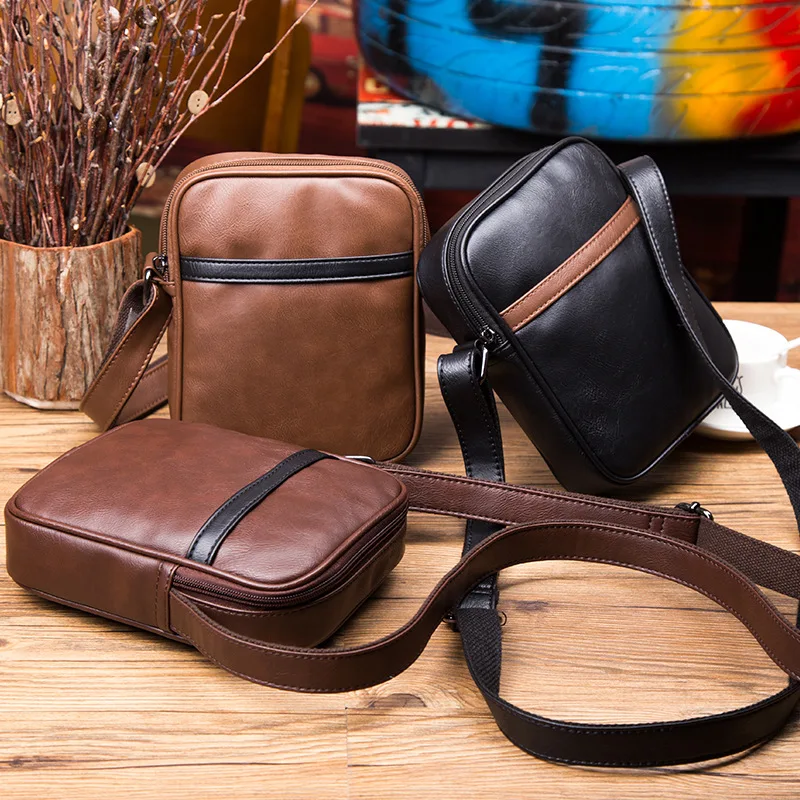 Ретро Мужская сумка-мессенджер, роскошная брендовая Высококачественная трендовая сумка на плечо, Большая вместительная сумка для телефона, кошелек для монет и карт, мужская сумка через плечо