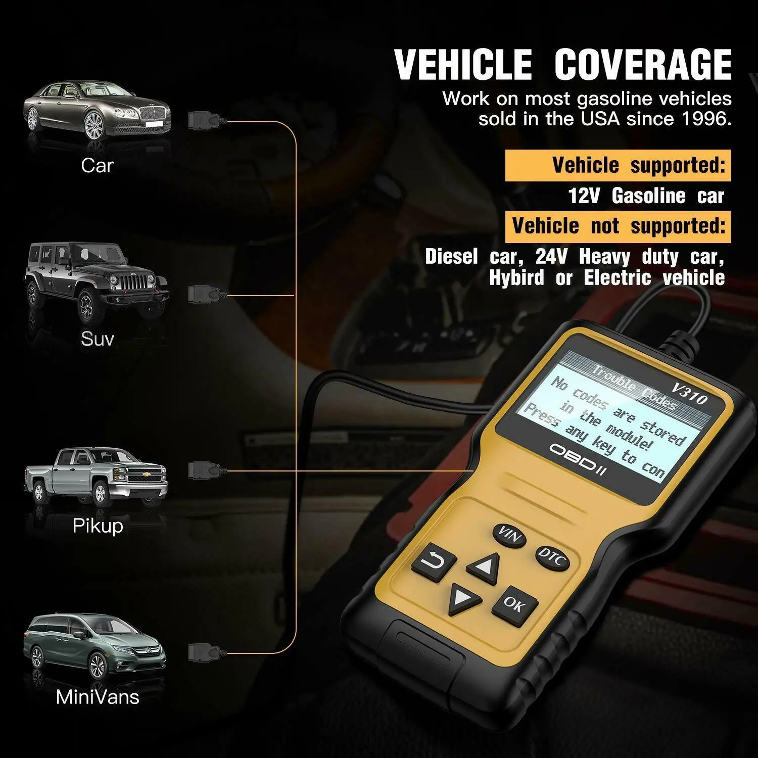 V310 V1.1 считыватель кодов OBDII/EOBD OBD OBDII автомобильный диагностический инструмент obd2 сканер automotriz easydiag 16 pin VS ELM 327 V1.5