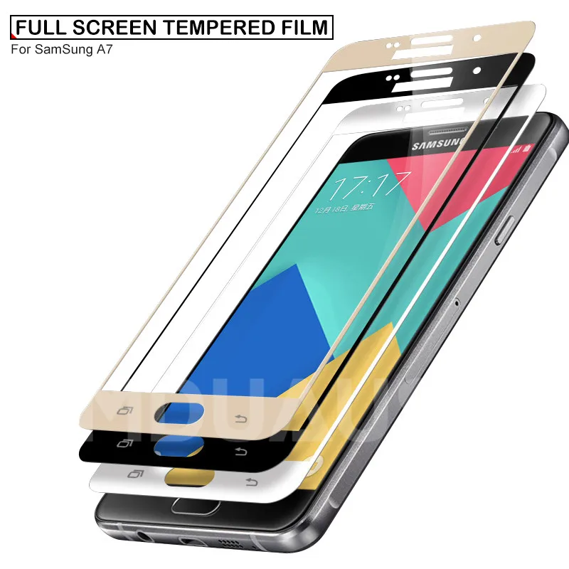 9D полное покрытие из закаленного стекла для Samsung Galaxy A3 A5 A7 J3 J5 J7 S7 Защитная пленка для экрана