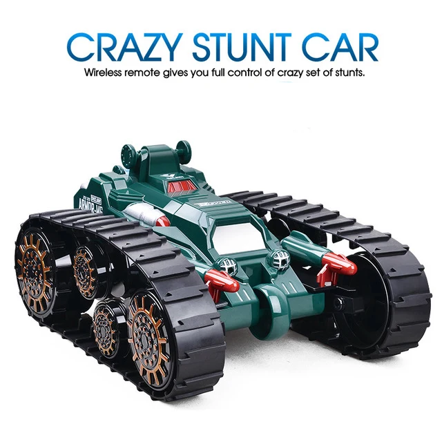 

Newest Children's 2.4GHz Remote Control Tank Car 360 Degree Flip Deformation Car Boy Toy Tank with Light Music Children's Gift