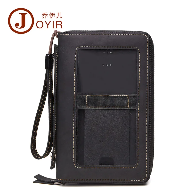 

New Style Genuine Leather Men Clutch Bag Fashion Casual Horse Leather Multi-functional Phone Bag Retro Wallet Men's Bag