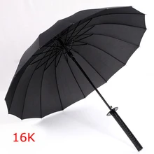  Creative Long Handle Large Windproof Samurai Sword Umbrella Japanese Ninja-like Sun Rain Straight Umbrellas Automatic Open 