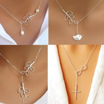 

and the United States of eight cross necklace, chain wholesale department contracted pearl leaves double chain clavicle