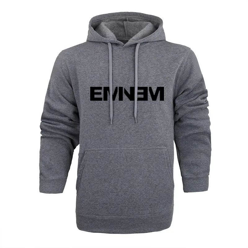 Мода EMINEM печати дворца Толстовка для скейтборда одежда толстовка толстовки мужские Осень Зима хип хоп с капюшоном - Цвет: Dark Grey-B