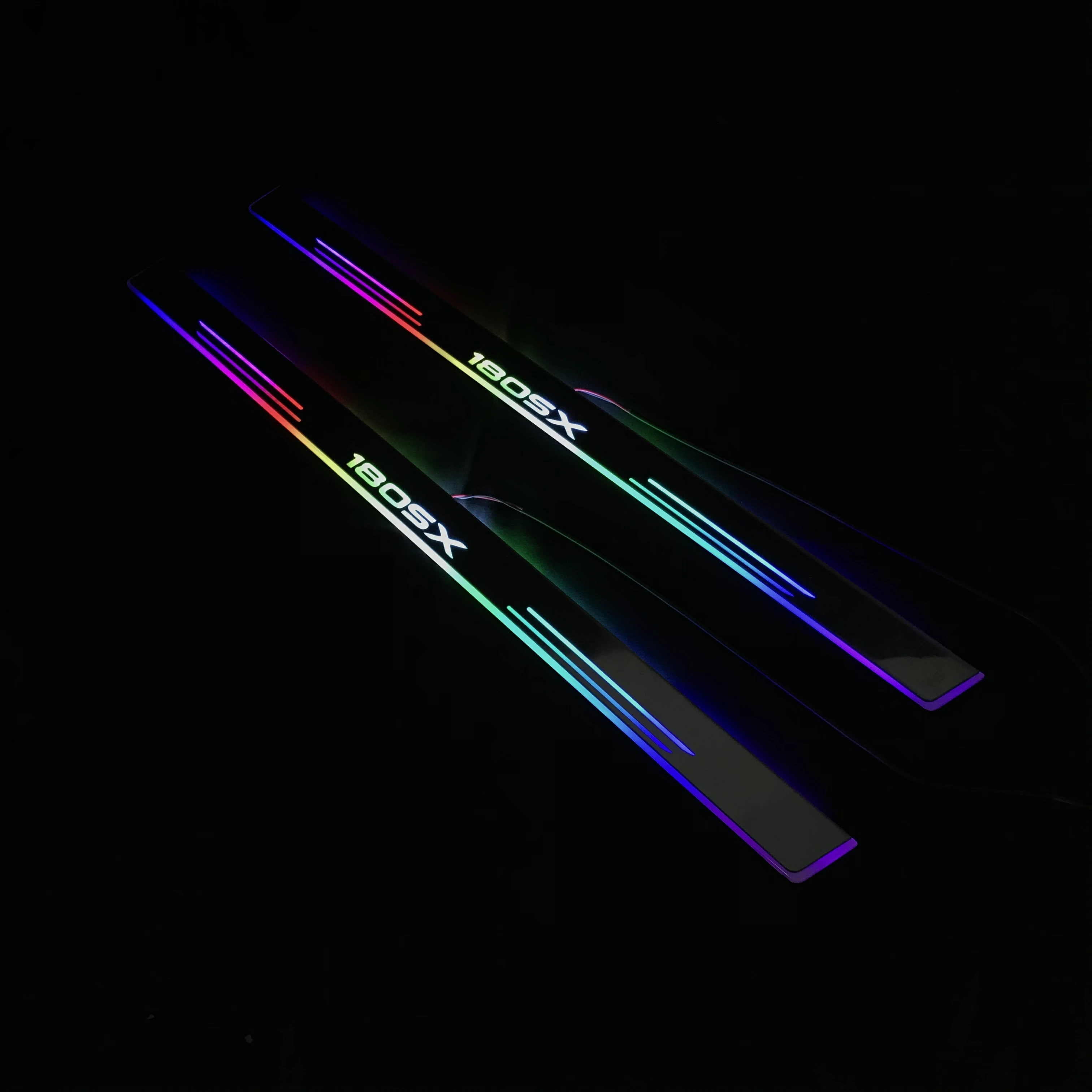 Acrylic mobile LED welcome scooter wear plate door sill frame path light for Nissan 180SX accessories dedicated Flow/fixed light