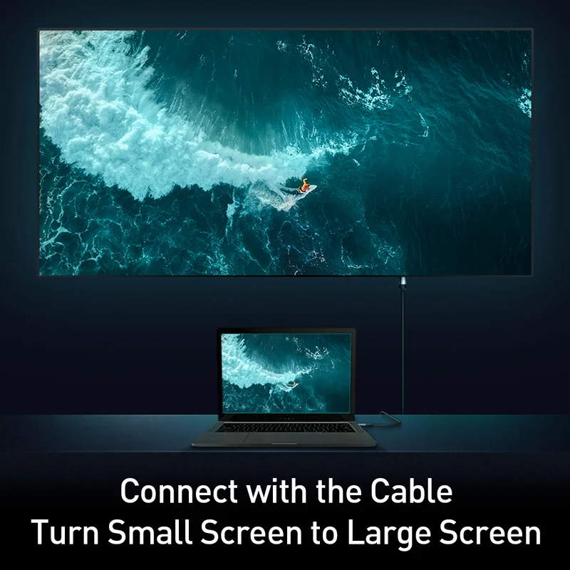 Beste Baseus Displayport naar HDMI Kabel 4K 60Hz DP naar HDMI Kabel Voor Laptop Projector TV Display Port HDMI kabel