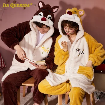 

Front Pocket Homesuit Homeclothes Sleepwear Fashion Style Casual Style Ladies Sleepwear Pajamas Set Coral Fleece Winter Warm