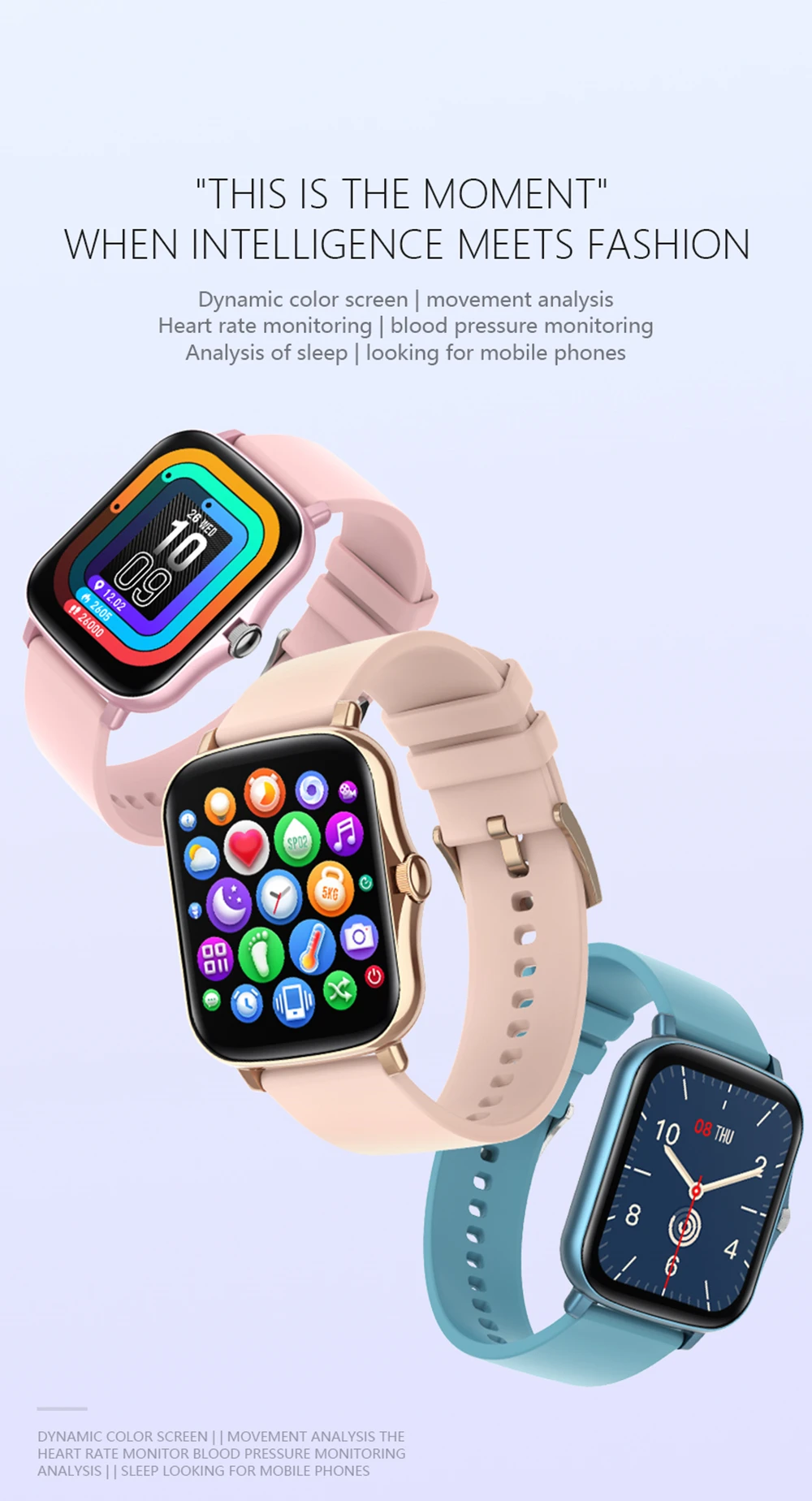 2022 Full Touch Screen Rotate Button Y20 Woman Smart Watch Fitness Tracker Smartwatch For Xiaomi IPhone Phone PK P8 Plus GTS 2