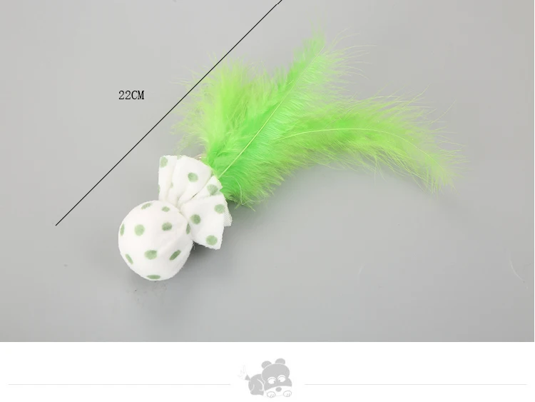 Macaron Color Bell Ball Cat Toys Cute Wave Point Feather Cat Toy Kitten Interactive Ball Cat Toy Plush Bell Feather Pet Cat Toy