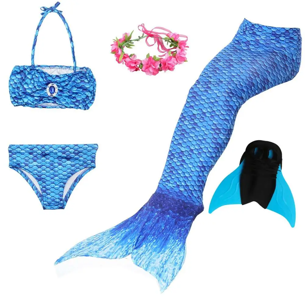 mermaid 5 set -6 Классический стиль девушки хвост русалки костюм дети Русалочка Купальник для косплея для детей легко добавить монофин - Цвет: mermaid 5 set -6
