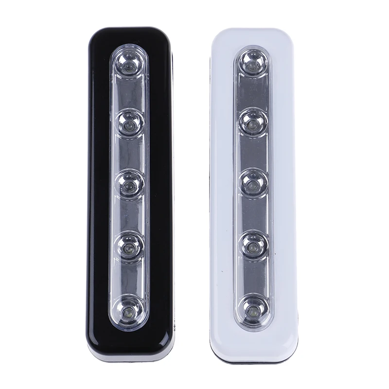 1 Pc Multifuctional 5 LEDS Battery Touch Tap Push Night Light Closet Kitchen Cabinet Light Lamp